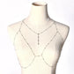 Sexy Exaggerated Beach Casual Body Clothing Chain Necklace Flash Diamond Pendant Tassel Necklace Chest Chain