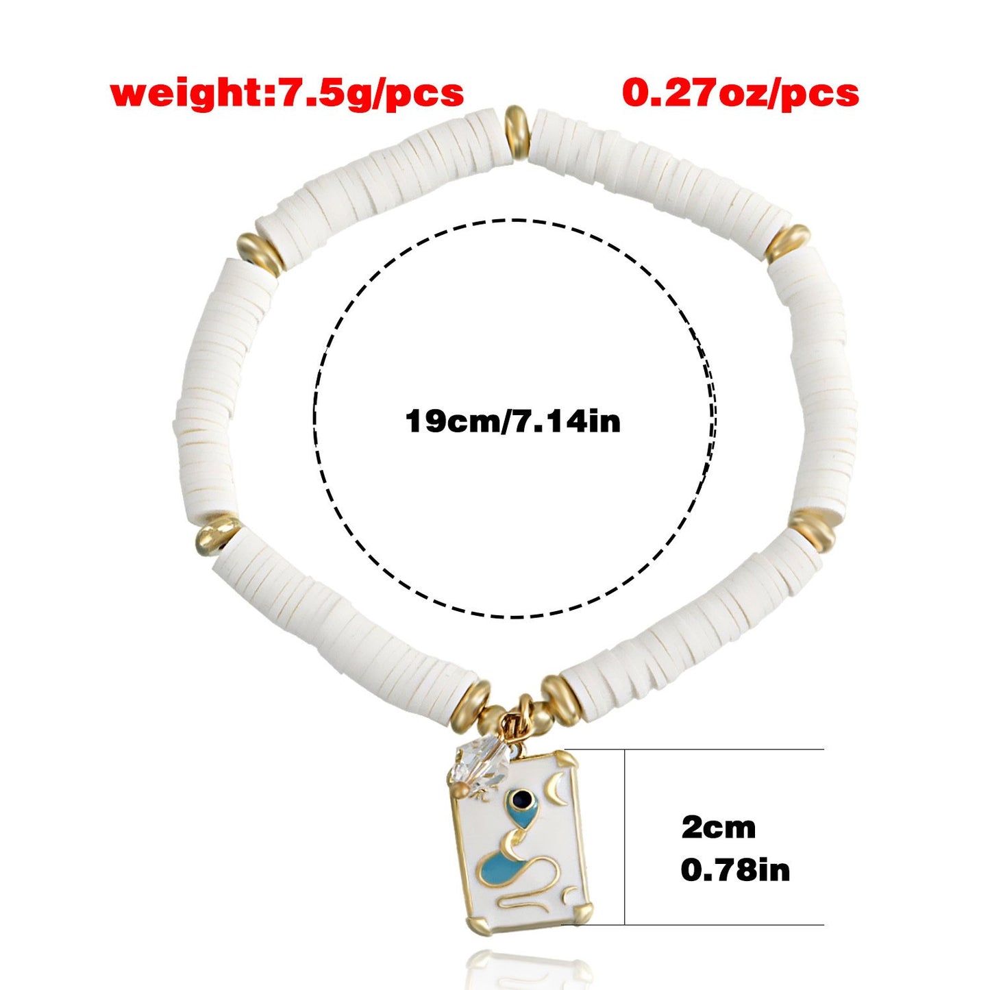 Jewelry Bohemian white soft pottery rice bead bracelet set female niche design bracelet