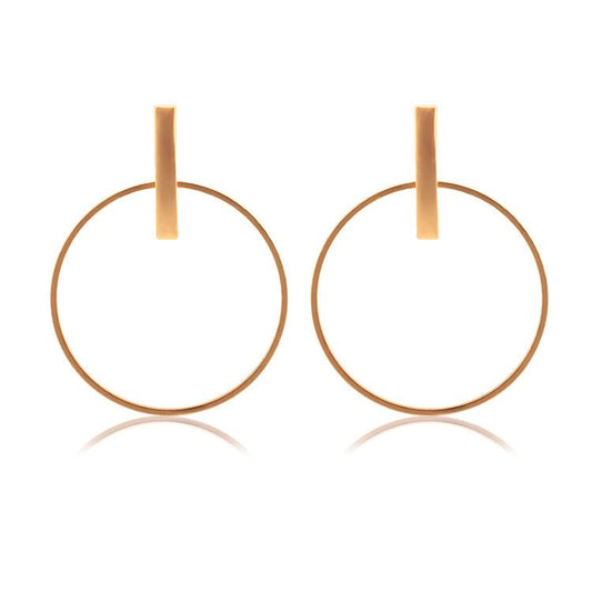 Fashion ladies round earrings simple temperament big circle female earrings