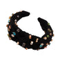 F221 wide-brimmed fabric headband fashion stained glass diamond knotted headband versatile hair accessories