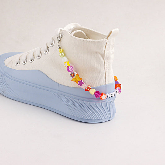 Jewelry LOVE letter butterfly shoe chain accessories women's mixed color beaded soft clay shoes decoration niche design