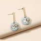 Temperament baroque pearl round earrings simple bamboo retro word earrings summer sweet ear accessories