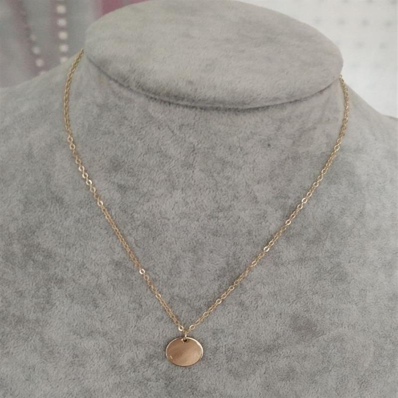 Jewelry Decoration Small Disc Thin Chain Temperament Clavicle Chain Glossy Necklace Female Pendant Disc Necklace