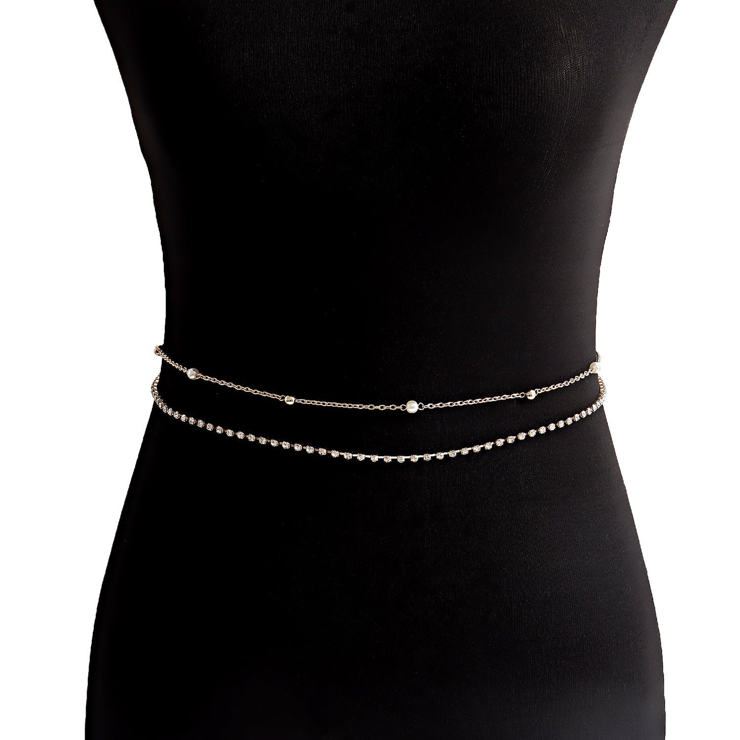 Jewelry fashion double-layer diamond claw chain metal small fragrant waist chain waist ornament female beautiful body jewelry