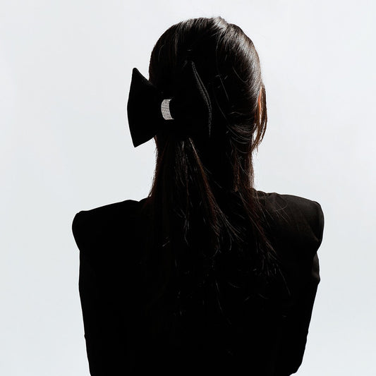 F5259 French personality small perfume diamond high ponytail clip sweet temperament bow geometric simple clip female