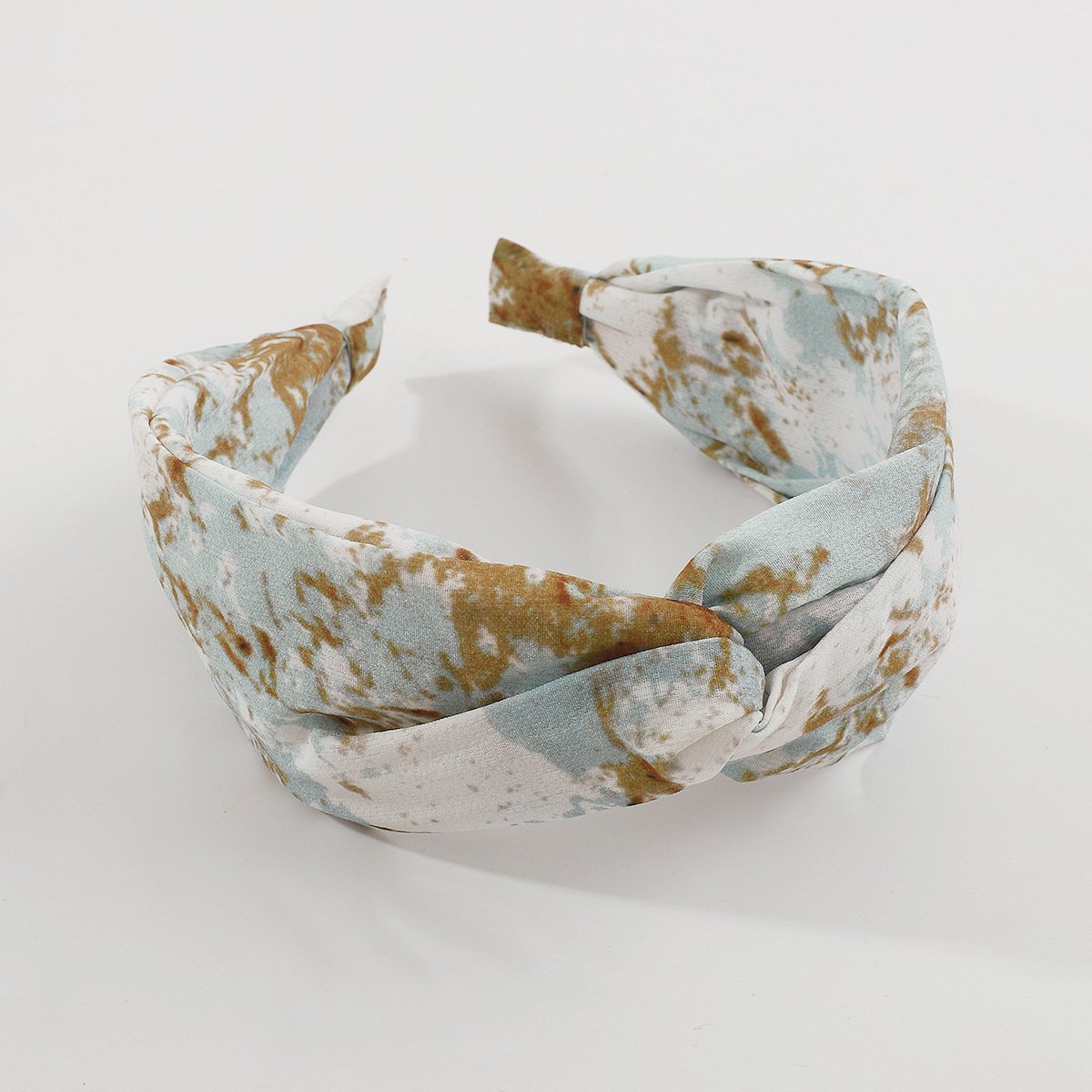 F4511TikTok fabric tie-dye cross retro fashion wide-brimmed Mori headband hairpin