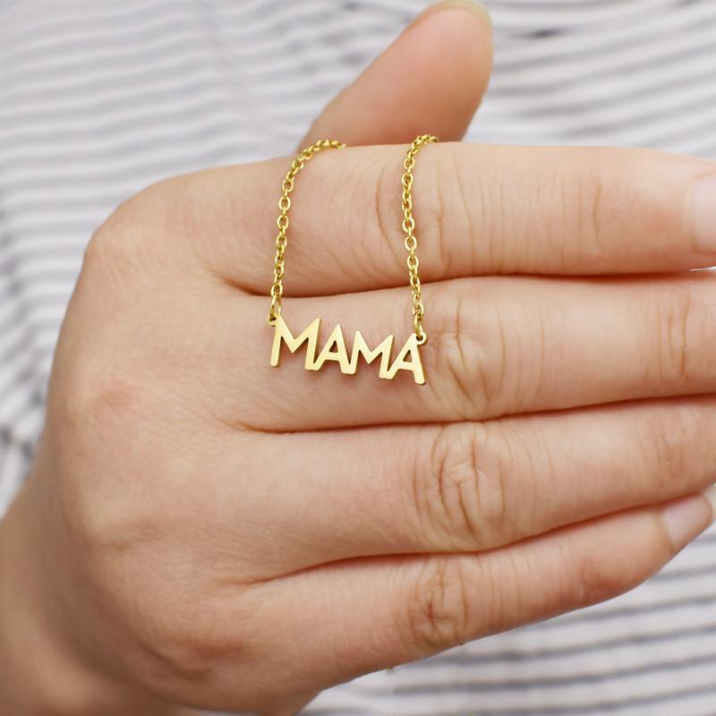 Mama mother necklace English letter mother love stainless steel accessories