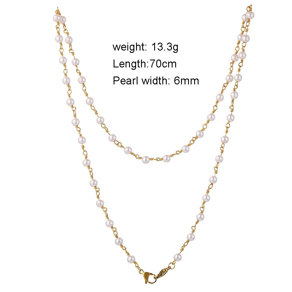 Mask anti-lost hanging chain copper wire winding knotted pearl sweater chain multi-purpose mask lanyard glasses chain