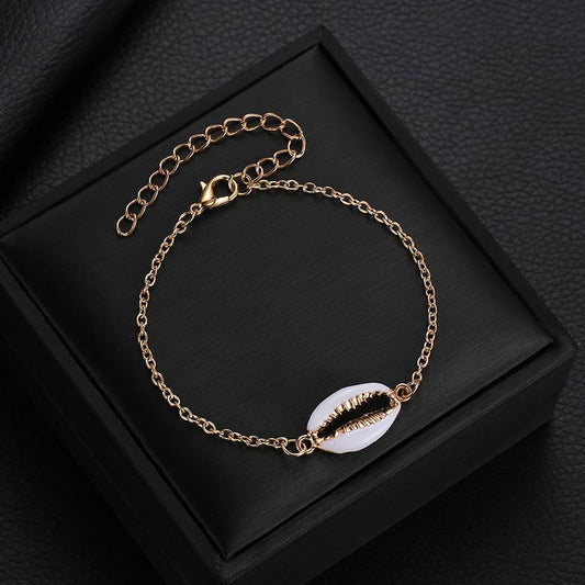 Simple Fashion Versatile Shell Bracelet Female Beach Alloy Electroplating Drop Glaze Jewelry