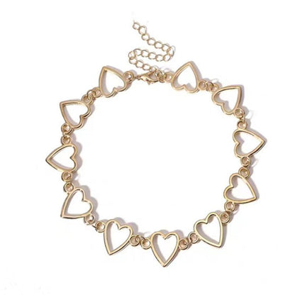 Jewelry Geometric Creative Necklace Female Simple Heart Shaped Hollow Chain Necklace Clavicle Chain Female