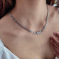 Full diamond stainless steel non-fading butterfly necklace cold titanium steel necklace net red collarbone chain jewelry female