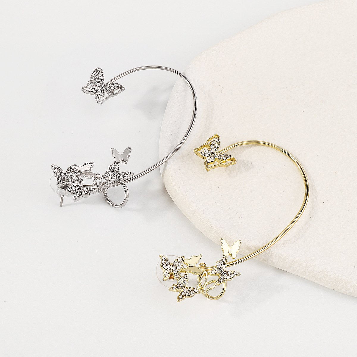 E1697 Jewelry French Elegant Butterfly Rhinestone Earrings Net Red Fairy Geometric Earrings