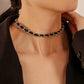 Fashion creative leather rope wearing chain temperament choker collarbone necklace niche light luxury leather collar