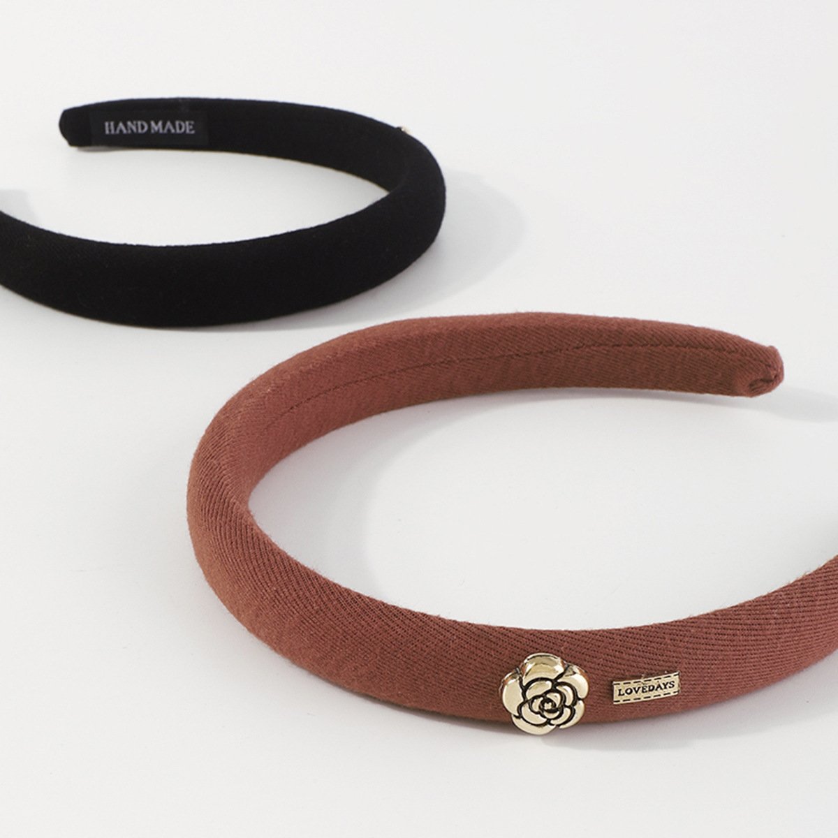 F5135 Retro Elegant Pure Color Small Fragrance Headband Rose Letter High Skull Top Internet Celebrity Lady Headband