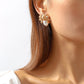 1163 Medieval Palace Simple Pearl Earrings Niche Retro Elegant Personality Geometric Earrings