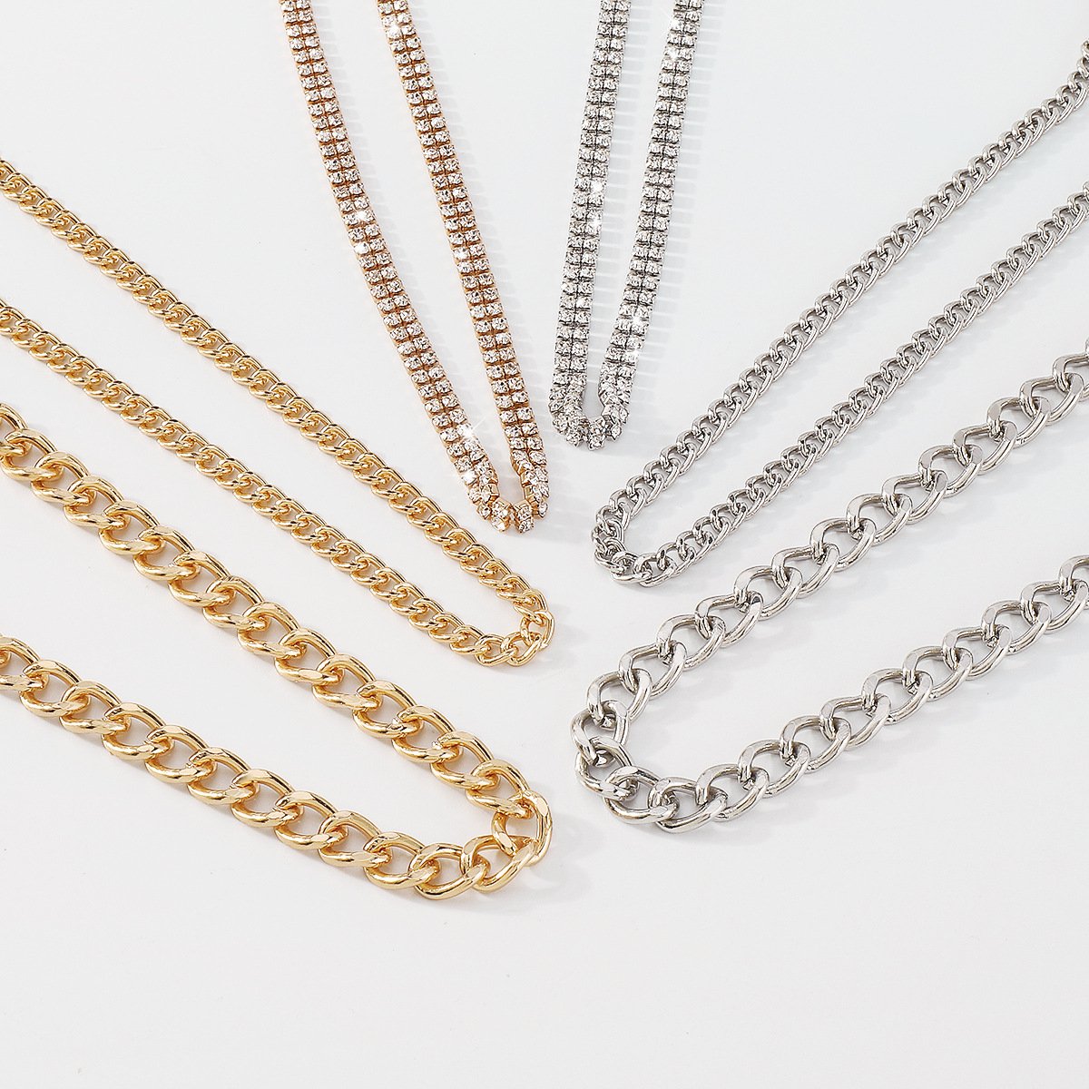N1279 Exaggerated Thick Chain Neck Chain Claw Chain Multi-layered Vintage Necklace Hip-Hop Punk Necklace
