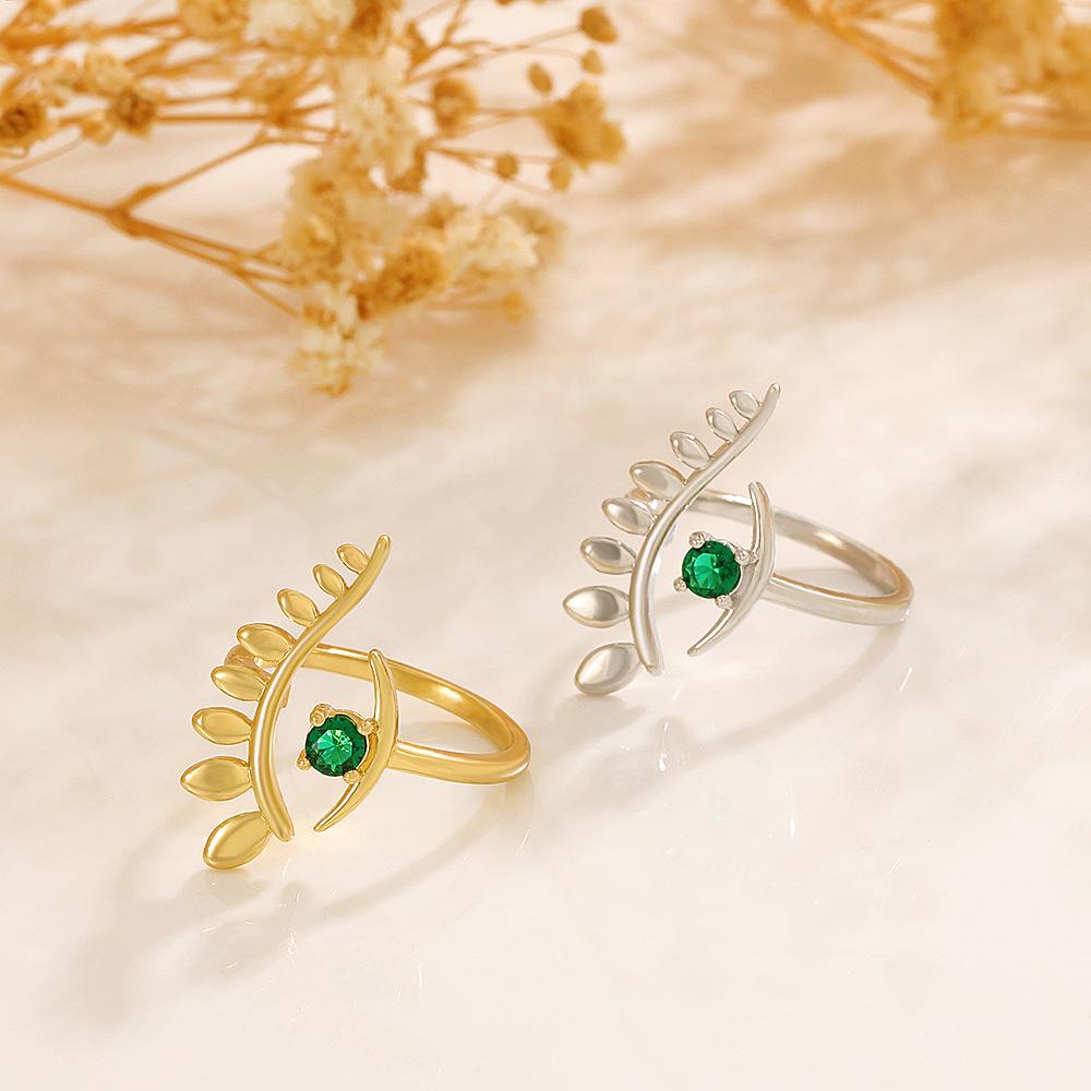 ins devil's eye ring female retro fashion micro-inlaid zircon geometric opening index finger ring eye ring