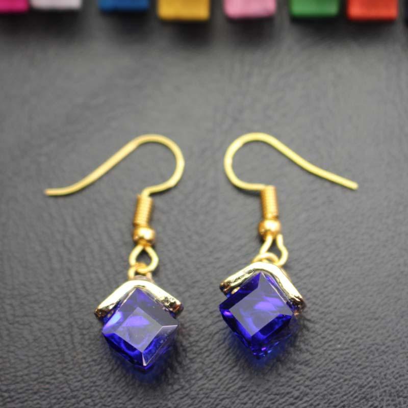 Rhinestone drop earrings 3-color high transparent crystal glass gift direct supply w