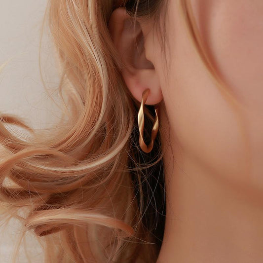 Earrings Creative Simple Geometric Distorted Earrings Retro Personality Matte Earrings