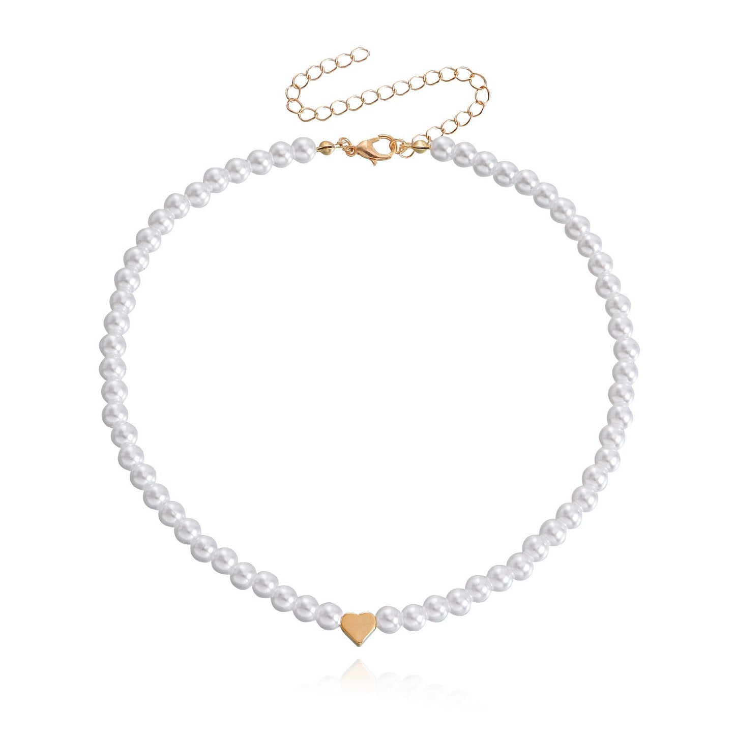 Jewelry colorful light luxury baroque pearl love necklace necklace female ins beaded necklace