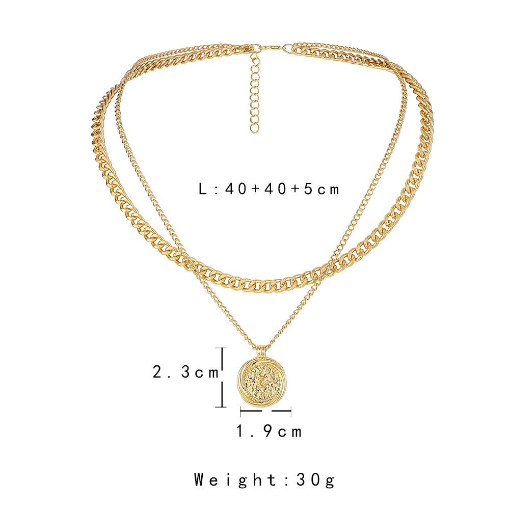 Jewelry Creative Astronomical Compass Retro Round Card Pendant Fashion Double Compass Hip Hop Necklace