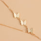 Ins fashion metal tassel butterfly necklace femininity personality golden butterfly clavicle chain