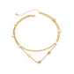 Jewelry Hip Hop Hollow Metal Clavicle Necklace Simple Geometric Double Layer Sequin Chain Necklace Women