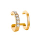 Simple line diamond ear clip fashion double c ear bone clip double u-shaped ear clip without ear hole