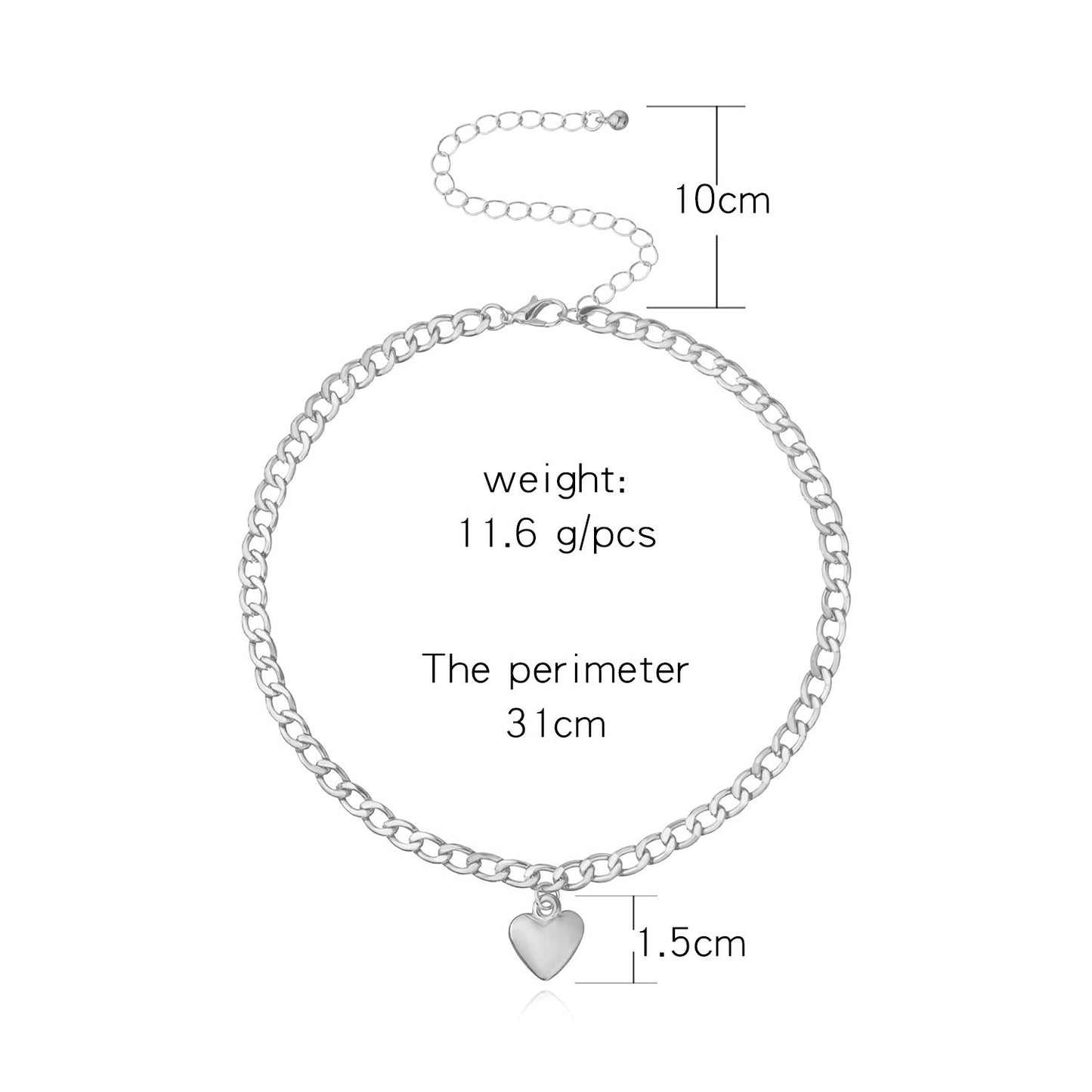 Fashion Love Clavicle Chain Simple Necklace Trend Personality Peach Heart Pendant Jewelry