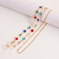 Glasses mask accessories Painted dripping oil flower glasses chain mask ornaments crystal glasses lanyard mask rope