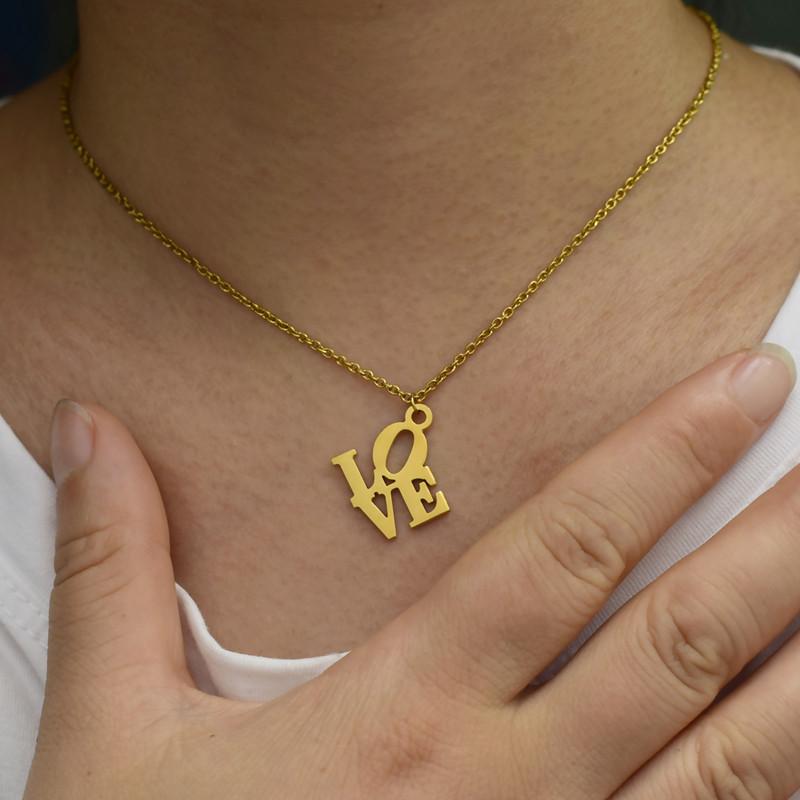 Personality Love Necklace Creative Alphabet Necklace Female Fashion Temperament Versatile Necklace