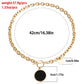 Jewelry ins metal aluminum chain trendy cool black mother-of-pearl pendant necklace female sweater chain high-end sense