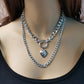 Jewelry Heart Openable Pendant Necklace Retro Creative Ring Multilayer Necklace Female