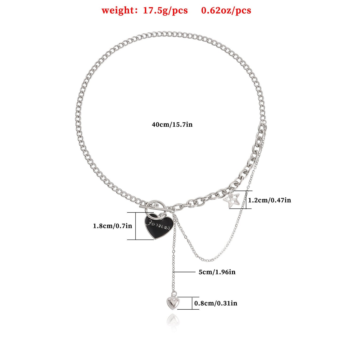 Valentine's Day black love letter pendant necklace female does not fade ins cold sweater niche collarbone chain