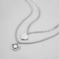 Men's Stainless Steel Twine Stitching Double Coin Compass Star Necklace