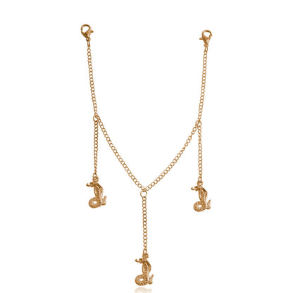 Jewelry cool metal seahorse tassel pendant pants bag accessories ins temperament all-match pants bag chain female