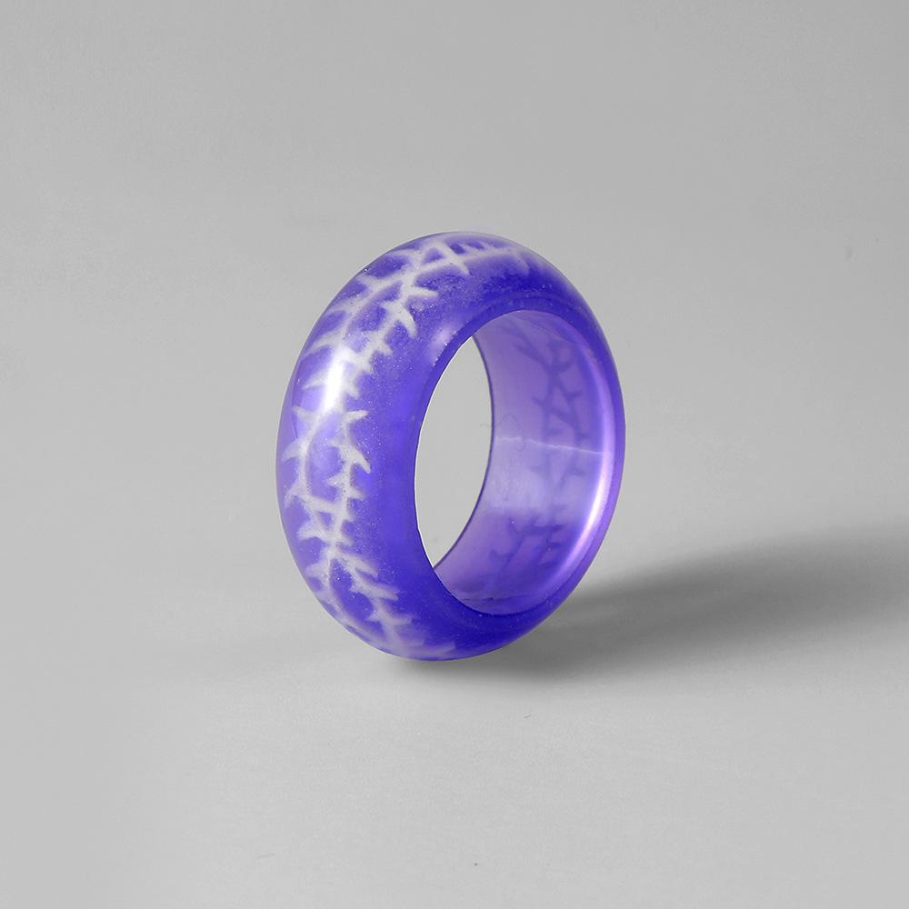 Simple fashion trend thorn pattern Mori resin luminous ring