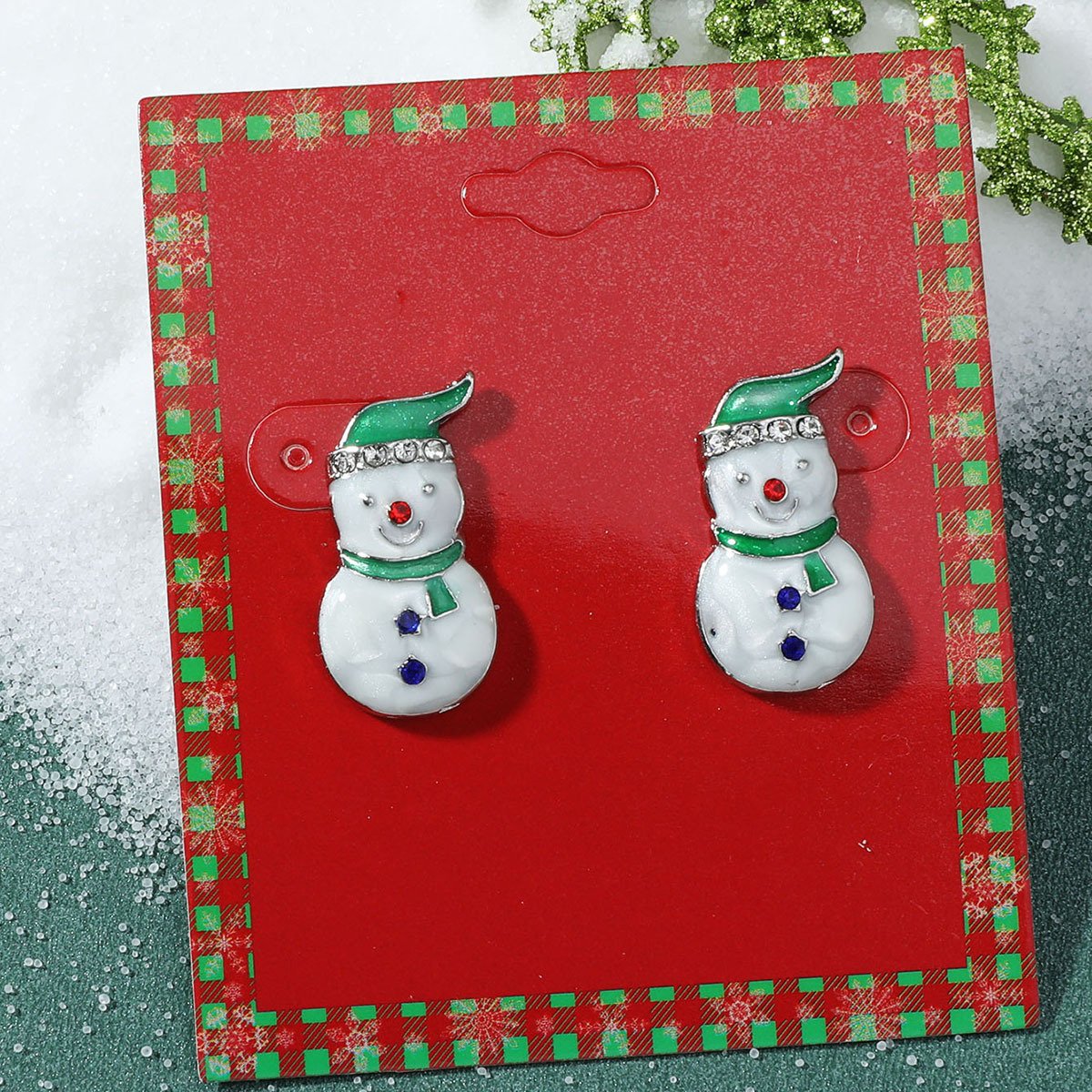 Christmas series earrings cartoon cute dripping oil simulation snow elk earrings autumn and winter