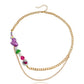 Jewelry double-layer creative multi-element beaded collarbone necklace female ins metal stitching necklace