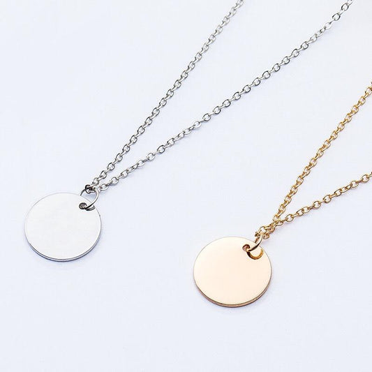 Jewelry Decoration Small Disc Thin Chain Temperament Clavicle Chain Glossy Necklace Female Pendant Disc Necklace