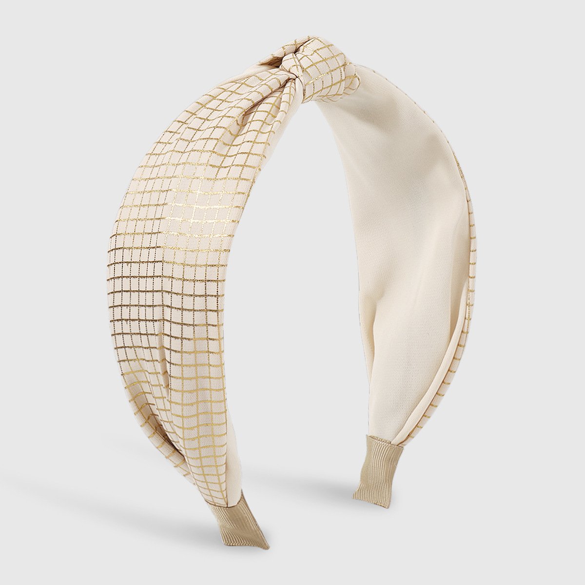 F4738 small fresh plaid solid color knotted fabric headband creative wide-brimmed fashion sweet age-reducing headband