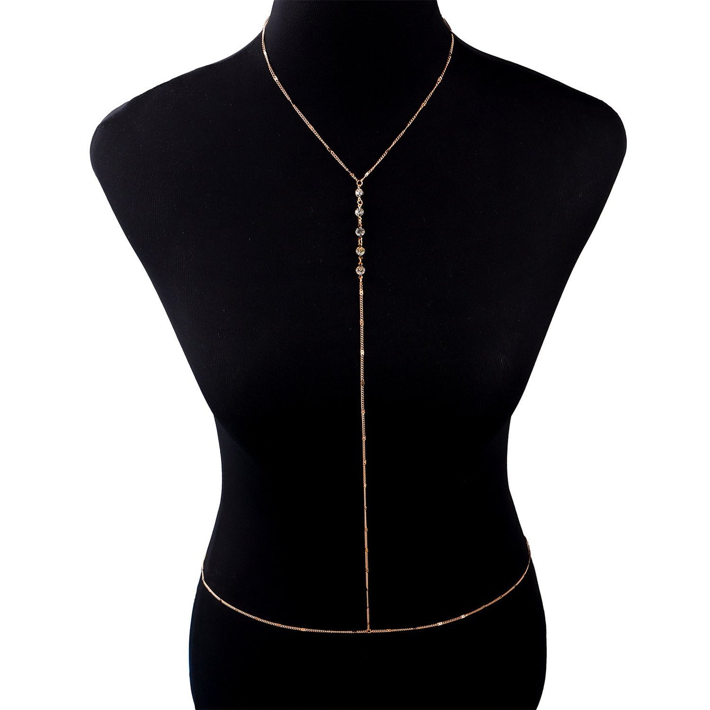 Jewelry Fashion Trend Women's Handmade Rhinestone Chain Body Chain Necklace