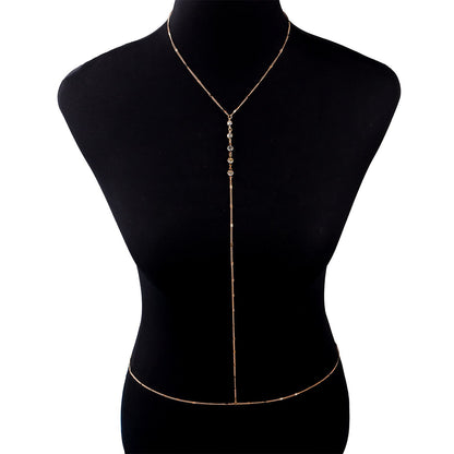 Jewelry Fashion Trend Women's Handmade Rhinestone Chain Body Chain Necklace