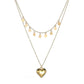 Fashion CCB Peach Heart Necklace Round Iron Clavicle Chain Necklace Ladies Jewelry