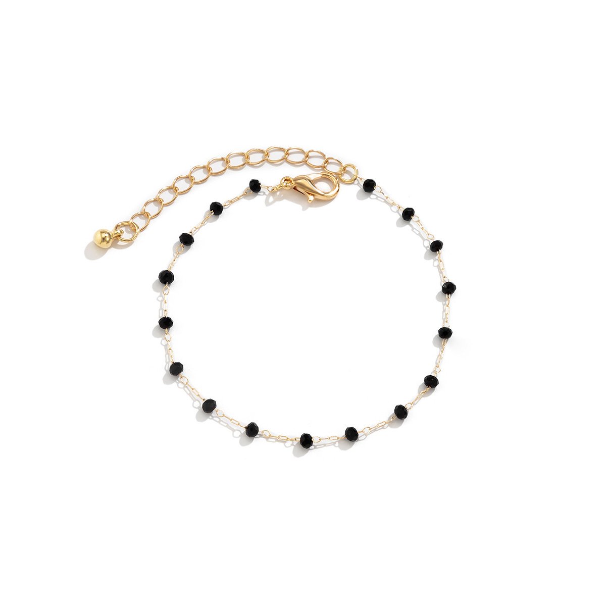 Jewelry simple black and white imitation crystal chain single-layer jewelry all-match metal niche geometric bracelet