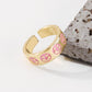 ZR15 Simple dripping oil opening ring temperament cute smiling face ring retro sweet fashion jewelry