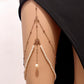 Fashion pearl chain leg chain female exaggerated multi-layer leg chain bikini beach sexy body chain jewelry
