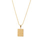 Retro square checkerboard pendant necklace stainless steel gold-plated clavicle chain simple personality ins