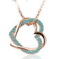 Necklace creative hollow full diamond double heart winding pendant fashion love bone chain