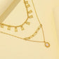 Fashion multi-layer U-shaped horseshoe tassel necklace personality oval pearl pendant clavicle chain jewelry female